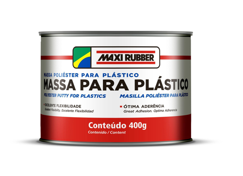 MASSA POLIESTER PARA PLÁSTICO MAXI RUBBER - 400ML