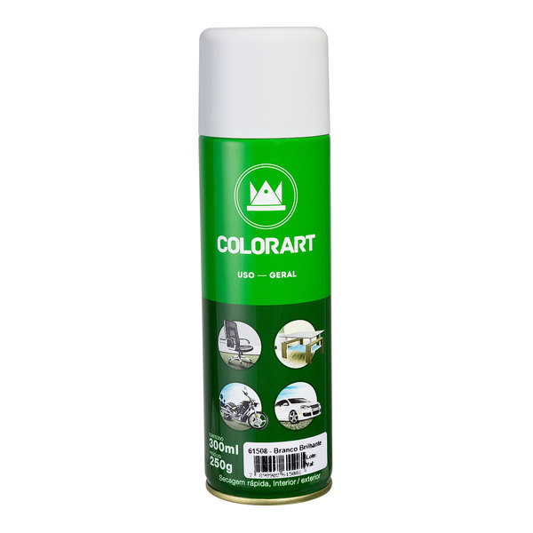 SPRAY BRANCO BRILHANTE USO GERAL - COLORART - 300ML