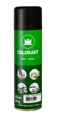 SPRAY PRETO BRILHANTE USO GERAL  COLORART - 300ML