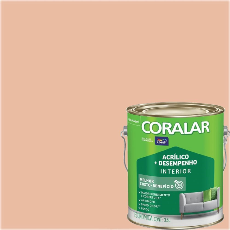 CORALAR PESSEGO ACRILICO FOSCO CO2 - GALAO 3,6L