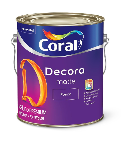DECORA MATTE BRANCO CORAL ACRILICO FOSCO - GALAO 3,6L