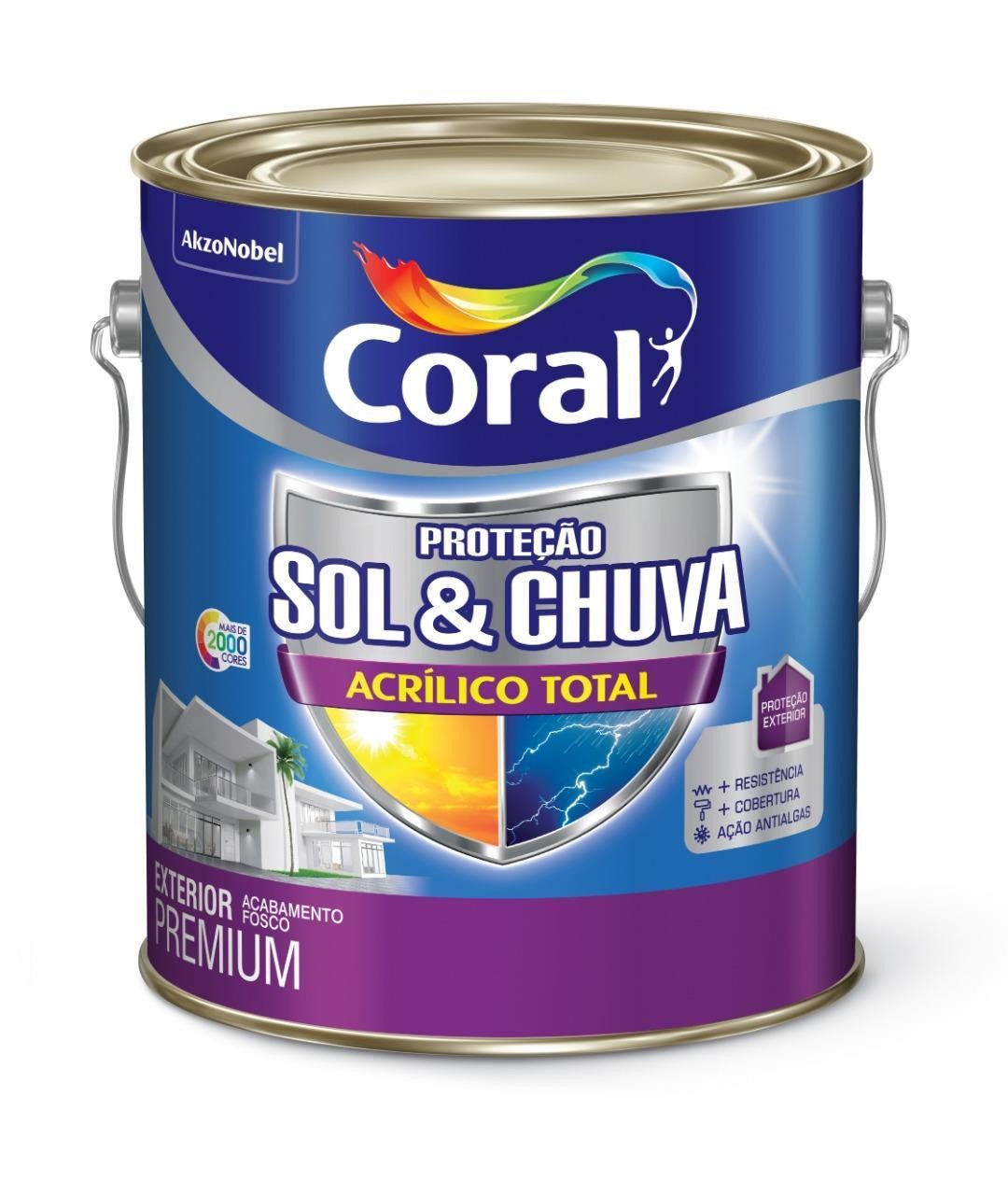 CORAL SOL & CHUVA  ACRILICO TOTAL BRANCO - GALÇO 3,6L