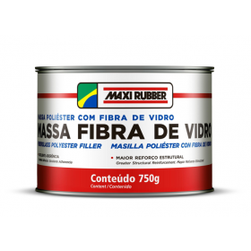 MASSA POLIESTER COM FIBRA DE VIDRO MAXI RUBBER - 750GR