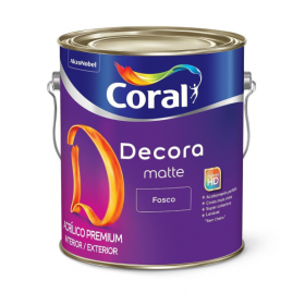 DECORA MATTE BRANCO CORAL ACRILICO FOSCO - GALAO 3,6L